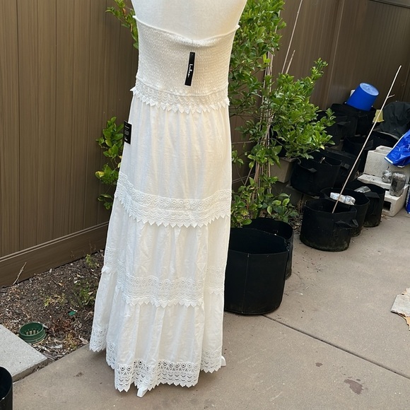 Lulus Mediterranean Moments White Lace Strapless Tiered Maxi Dress  XL  … - Picture 11 of 16